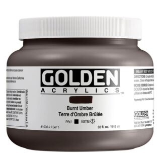1030-7-burnt-umber Heavy Body Acrylics by GOLDEN, 946 ml / 32 fl.oz - Burnt Umber