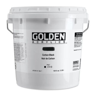 1040-8-carbon-black Heavy Body Acrylics by GOLDEN, 3.78 L / 1 gallon - Carbon Black