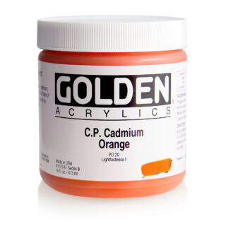 1070-6_Cadmium-Orange Heavy Body Acrylics by GOLDEN, 473 ml / 16 fl.oz - Cadmium Orange