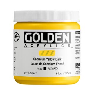 1110-5-cadmium-yellow-dark Heavy Body Acrylics by GOLDEN, 236 ml / 8 fl.oz - Cadmium Yellow Dark