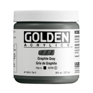 1160-5-graphite-gray Heavy Body Acrylics by GOLDEN, 236 ml / 8 fl.oz - Graphite Grey