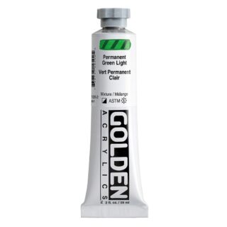 Heavy Body Acrylics by GOLDEN, 59 ml / 2 fl.oz - Permanent Green Light