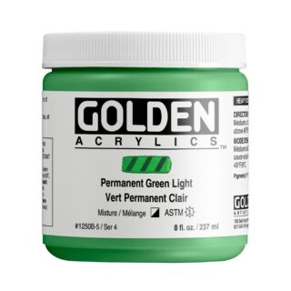 Heavy Body Acrylics by GOLDEN, 236 ml / 8 fl.oz - Permanent Green Light