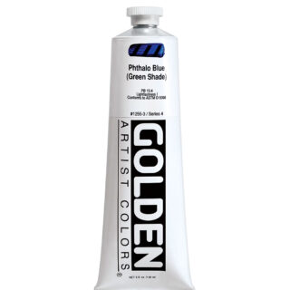 1255-3-phthalo-blue-green-shade Heavy Body Acrylics by GOLDEN, 148 ml / 5 fl.oz - Phthalo Blue / G.S