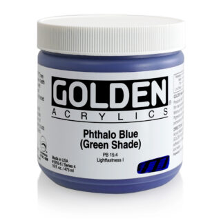 1255-6-phthalo-blue-green-shade Heavy Body Acrylics by GOLDEN, 473 ml / 16 fl.oz - Phthalo Blue / G.S