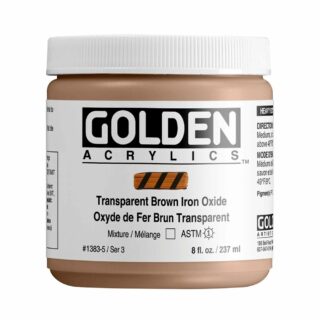 1383-5-transparent-brown-iron-oxide Heavy Body Acrylics by GOLDEN, 236 ml / 8 fl.oz - Trans. Brown Iron Oxide