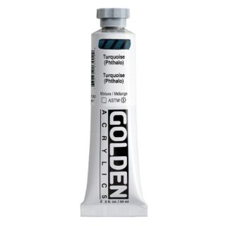 1390-2-turquoise-phthalo Heavy Body Acrylics by GOLDEN, 59 ml / 2 fl.oz - Turquoise Phthalo