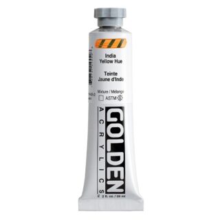 1455-2-india-yellow-hue Heavy Body Acrylics by GOLDEN, 59 ml / 2 fl.oz - Hist. India Yellow Hue