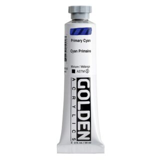 1500-2-primary-cyan Heavy Body Acrylics by GOLDEN, 59 ml / 2 fl.oz - Primary Cyan