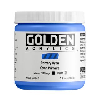 1500-5-primary-cyan Heavy Body Acrylics by GOLDEN, 236 ml / 8 fl.oz - Primary Cyan