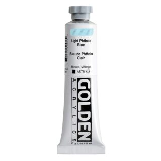1577-2-light-phthalo-blue Heavy Body Acrylics by GOLDEN, 59 ml / 2 fl.oz - Light Phthalo Blue
