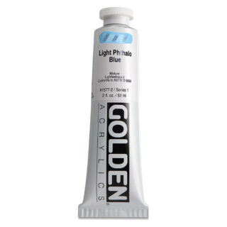 1577-3-light-phthalo-blue Heavy Body Acrylics by GOLDEN, 148 ml / 5 fl.oz - Light Phthalo Blue