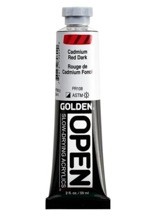 7080-2_AC_SL1000.jpg OPEN Slow-Drying Acrylics by GOLDEN, 59ml/ 2fl.oz, tube - Cadmium Red Dark
