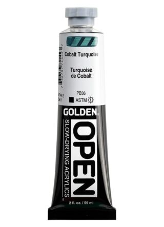 7144-2_AC_SL1000.jpg OPEN Slow-Drying Acrylics by GOLDEN, 59ml/ 2fl.oz, tube - Cobalt Turquoise
