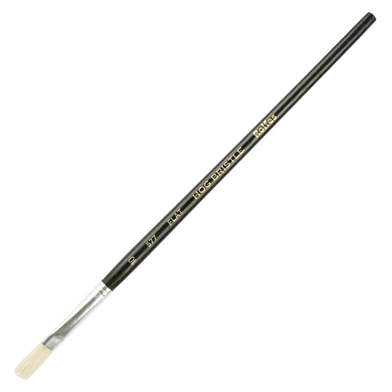 Rolfes White Bristle Brushes - Series 577, Flat, Short Handle
