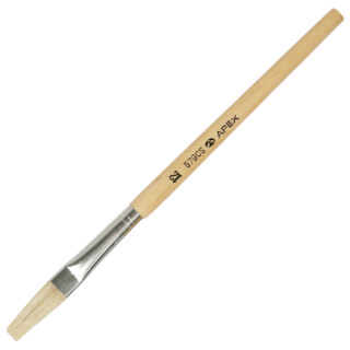 Rolfes White Bristle Brush - Series 579CS, Flat, Short Nursery School Handle, Size 12