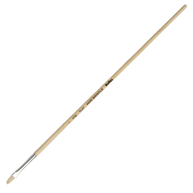 Rolfes White Bristle Brush - Series 579S, Flat, Short  Handle, Size 5