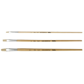Rolfes White Bristle Brushes - Series 579L, Flat, Long  Handle