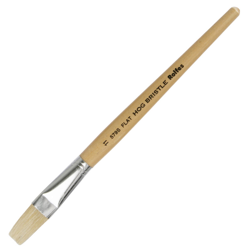 Rolfes White Bristle Brushes - Series 577, Flat, Short Handle
