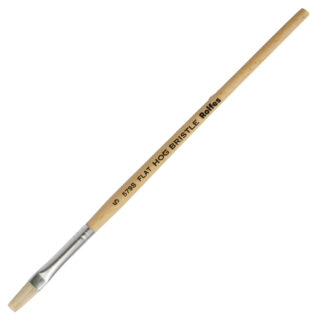Rolfes White Bristle Brush - Series 579S, Flat, Short  Handle, Size 5