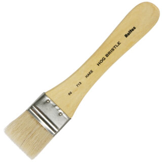 Rolfes White Bristle Brush - Series 713, Hake, Flat, Short Handle, Size 2
