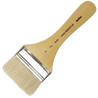 Rolfes White Bristle Brush - Series 713, Hake, Flat, Short Handle, Size 7