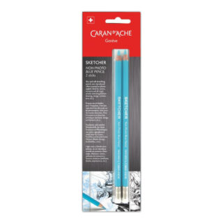 903.302_pack Caran d'Ache Sketcher Non-Photo Blue Pencils – Pack of 2