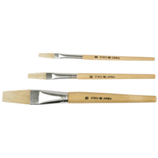 Rolfes White Bristle Brush - Series 579CS, Flat, Short Nursery School Handle