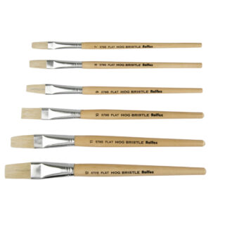 Rolfes White Bristle Brush - Series 579S, Flat, Short  Handle