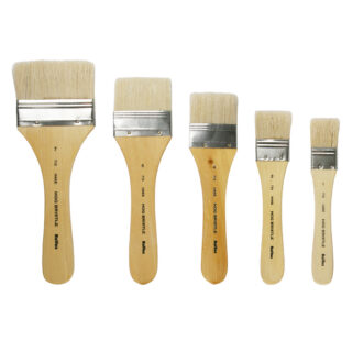 Rolfes White Bristle Brush - Series 713, Hake, Bread, Flat, Short Handle
