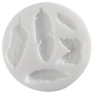 CE95116C_fac_1200 Cernit Silicone Mould, Ø7cm – Feathers