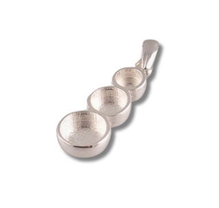 CE95204 Cernit Sterling Silver Pendant – Triple Cuvette with Bail (27 × 11mm)
