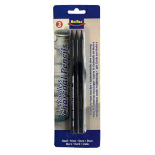 Rolfes Woodless Charcoal Pencils, Hard, Set of 3