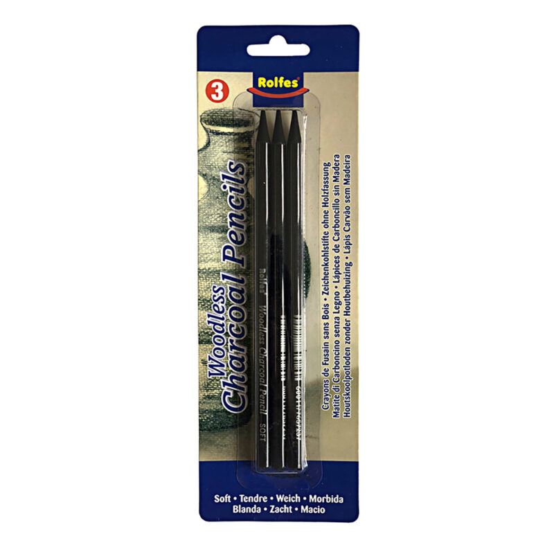 Rolfes Willow Charcoal, Set of 20 Sticks - Thin, 3mm to 4mm diameter