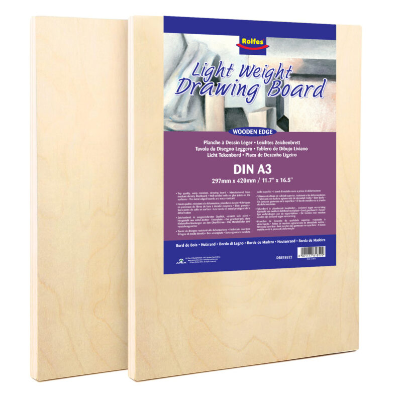 Rolfes Wooden Lightweight Drawing Board with Wood Edge, A3 (297 × 420 mm) – Suitable for Drawing & Painting