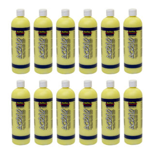 Rolfes Acrylo Acrylic Paint 500ml Lemon Yellow Pack of 12