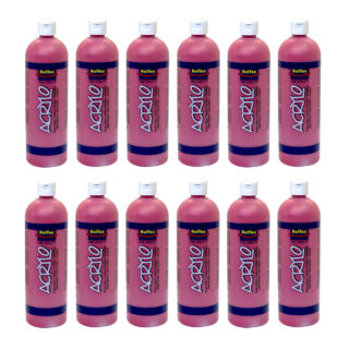 Rolfes Acrylo Acrylic Paint  500ml Primary Red Pack of 12