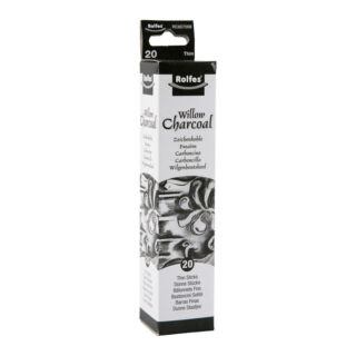 Rolfes Willow Charcoal, Set of 20 Sticks - Thin, 3mm to 4mm diameter