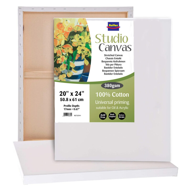 Rolfes Canvas Roll, 380 gsm, cotton duck, unbleached, universally primed, 1.6m wide x 30m