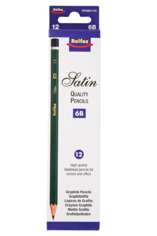 RPS941145_6B_front_sm Satin Pencils 6B Graphite Art Drawing Pencil - Pack of 12