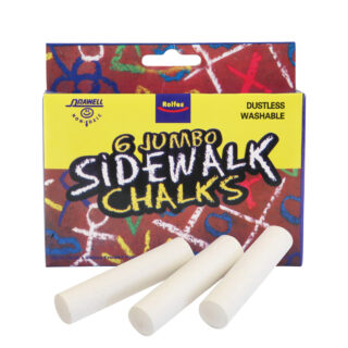 Sidewalk-Chalk-Box_front_with-white_chalk Rolfes Sidewalk Chalk, White, Conical, 6's