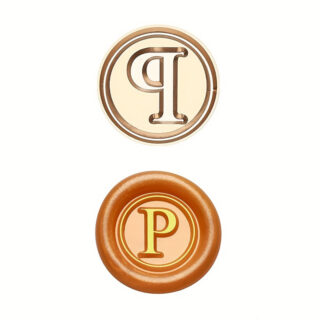 Rolfes Brass Handle Seal – Simple Capital Letter P