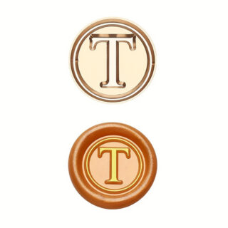 Simple-Capital-T Rolfes Brass Handle Seal – Simple Capital Letter T