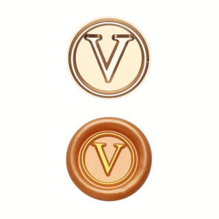 Simple-Capital-V Rolfes Brass Handle Seal – Simple Capital Letter V