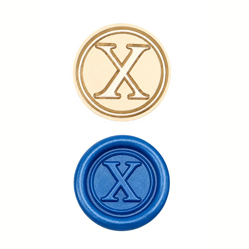 Rolfes Brass Handle Seal – Simple Capital Letter X