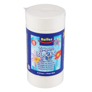 TB558183 Rolfes Large Tempera Blocks 57mm, Pack of 6 – White