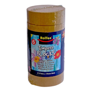 TB558220 Rolfes Large Tempera Blocks 57mm, Pack of 6 – Yellow Ochre
