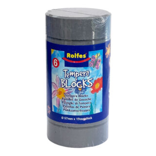 TB558275 Rolfes Large Tempera Blocks 57mm, Pack of 6 – Grey