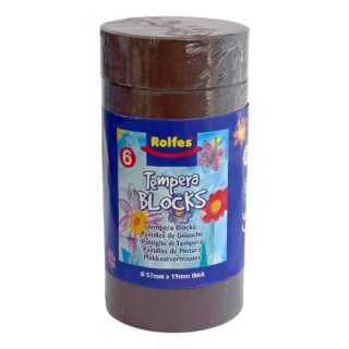 TB558305 Rolfes Large Tempera Blocks 57mm, Pack of 6 – Burnt Umber
