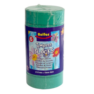 TB558329 Rolfes Large Tempera Blocks 57mm, Pack of 6 – Emerald Hue